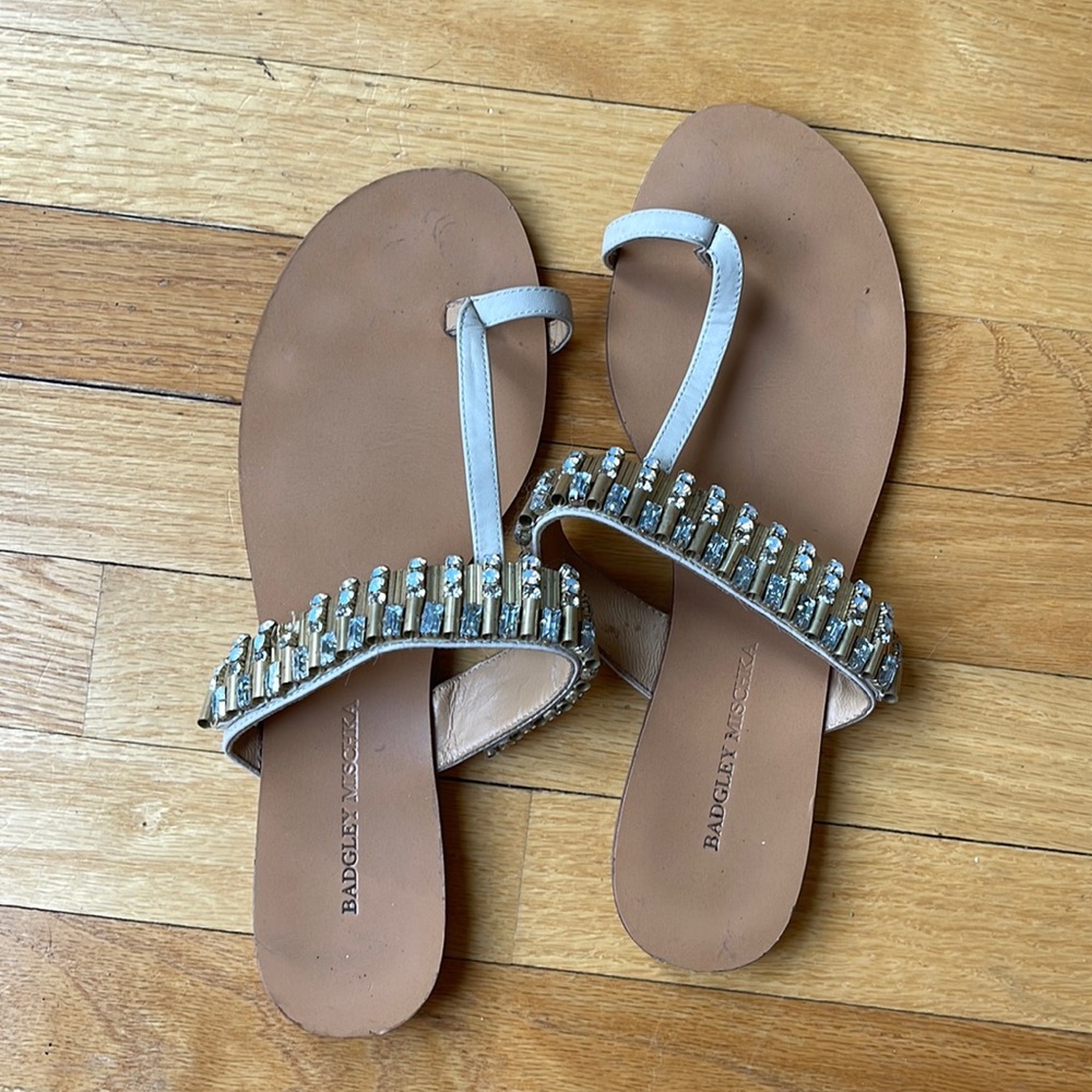 Badgley Mischa Beaded Flat Sandals